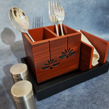 Designer Lazer Cut Lotus Design Dining Table Organiser